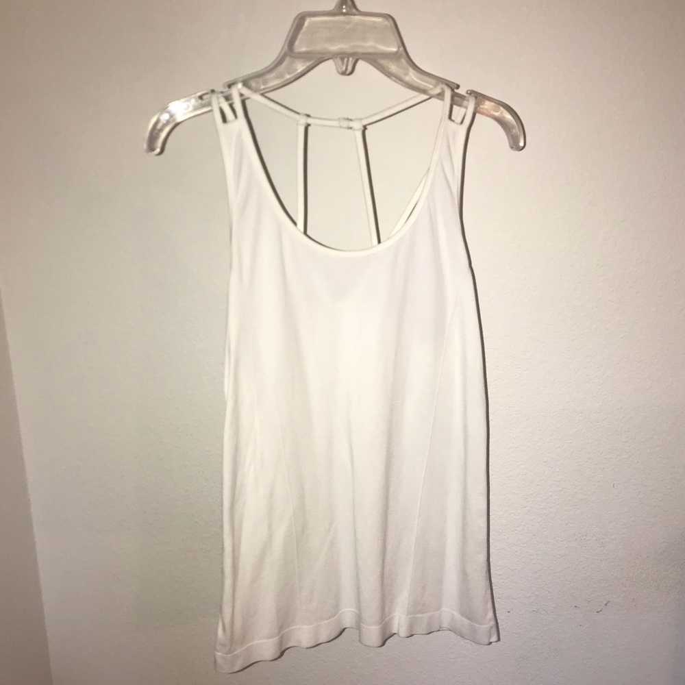 White athletic tank top